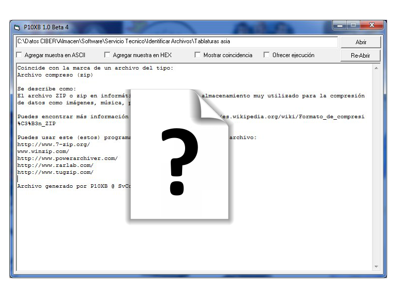 Utilidad para identificar archivos desconocidos Utilidad para identificar archivos desconocidos