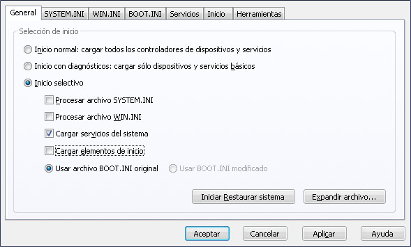 Realizar un arranque limpio con Windows msconfig