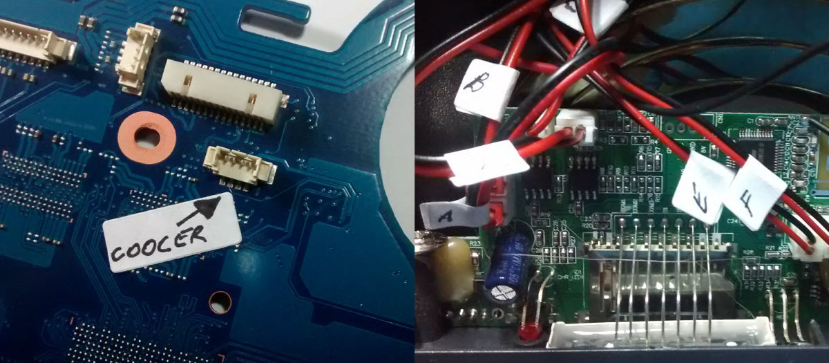 Como saber la posición de un componente o cable que acabas de quitar