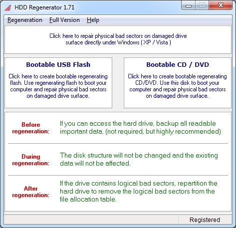 Reparar un disco con HDD Regenerator