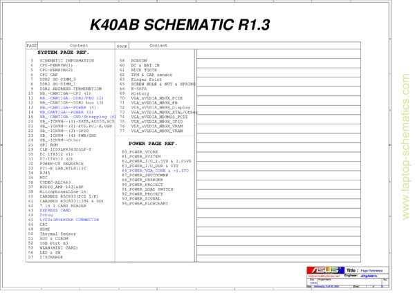 Vista previa de Esquematico Asus K40AB Rev 1.3