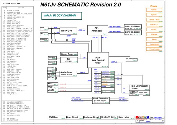 Vista previa de Esquematico Asus N61JV Rev 2