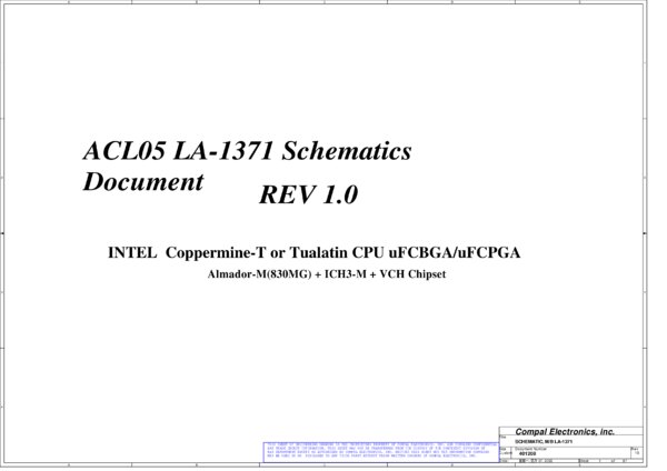 Vista previa de Esquematico Compal LA-1371 Rev 1.0