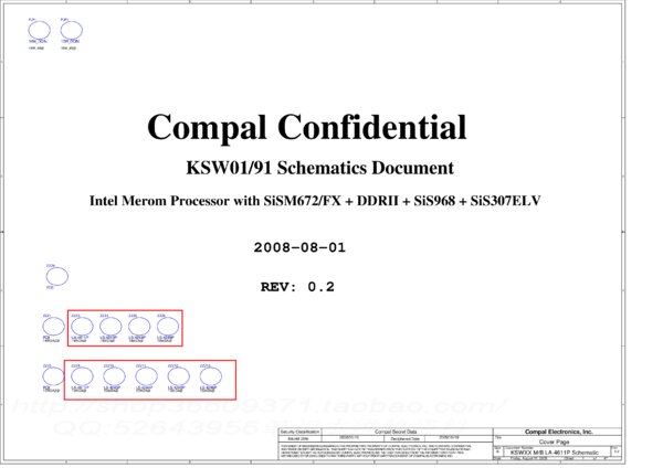 Vista previa de Esquematico Compal LA-4611P Rev 0.2 KSWXX (Intel i400)