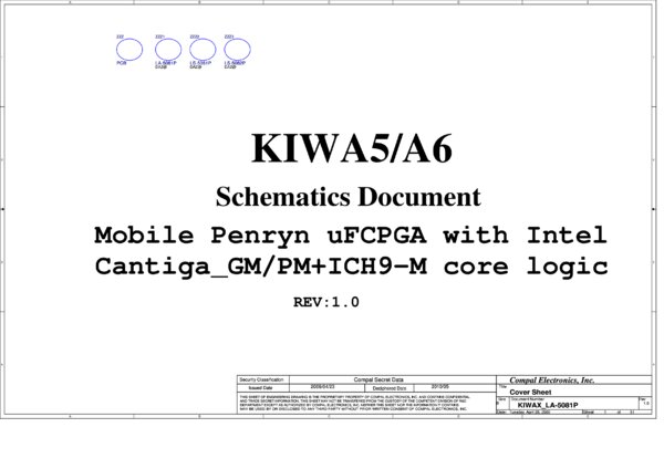 Vista previa de Esquematico Compal LA-5081P Rev 1.0 KIWA A5 A6