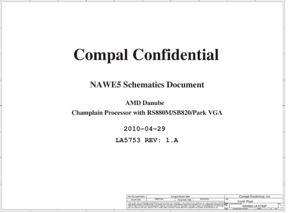 Vista previa de Esquematico Compal LA-5753P Rev 1A