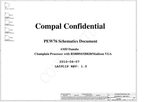 Vista previa de Esquematico Compal LA-5911P Rev 1.0 PEW76