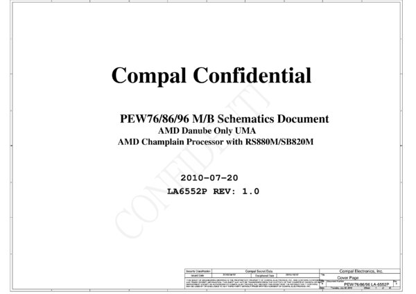 Vista previa de Esquematico Compal LA-6552P Rev 1.0