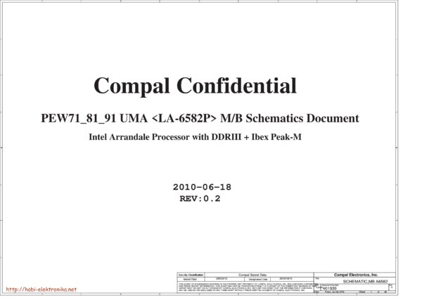 Vista previa de Esquematico Compal LA-6582P PEW71 81 91 UMA Rev 0.2