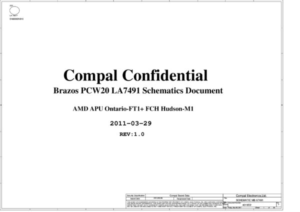 Vista previa de Esquematico Compal LA-7491P 1.0