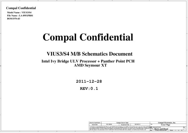 Vista previa de Esquematico Compal LA-8951P Rev 0.1