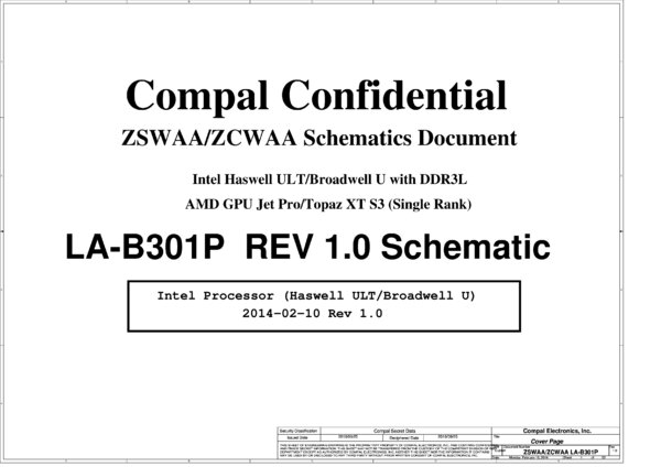 Vista previa de Esquematico Compal LA-B301P r1.0