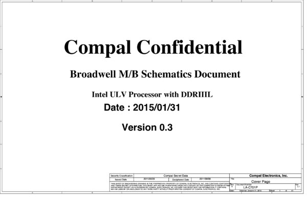Vista previa de Esquematico Compal LA-C701P Rev 01