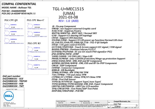 Vista previa de Esquematico Compal LA-K034P REV1.0