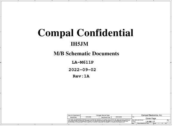 Vista previa de Esquematico Compal LA-M611P Rev1a