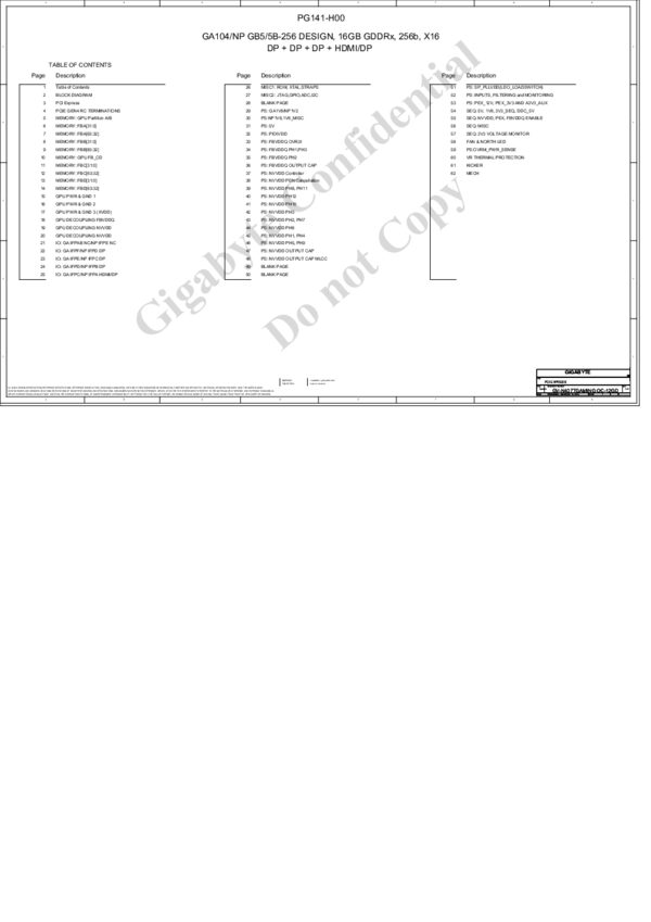 Vista previa de Esquematico Gigabyte GV-N407T GAMING OC-12GD_101_NP Rev 1.01