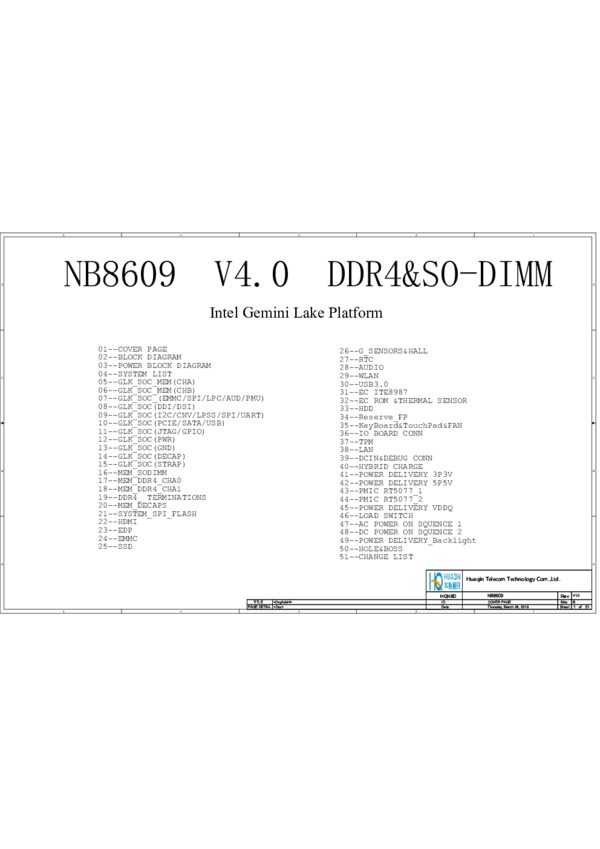 Vista previa de Esquematico Huaqin NB8609 v4.0 Rev 1.0