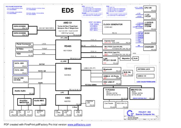Vista previa de Esquematico Quanta DA0ED5 XXXXX