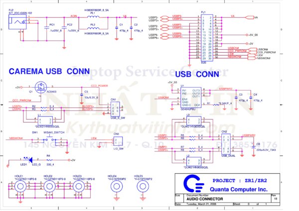 Vista previa de Esquematico Quanta ZR1 ZR2 AUDIO CONECTOR
