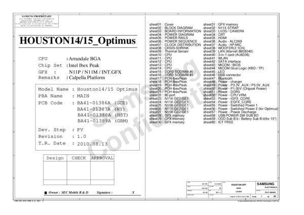 Vista previa de Esquematico Samsung BA41-01386A BA41-01387A BA41-01388A BA41-01389A Rev 1.0 NP-RV411 RC408 Q430H